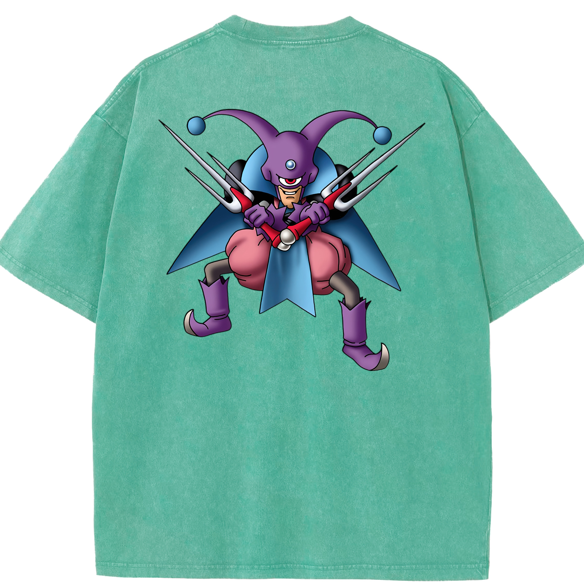（画像用） ドラゴンクエスト Doragon Kuesuto Dragon Quest 綿100% ヴィンテージ風 半袖Tシャツ（背面プリント）